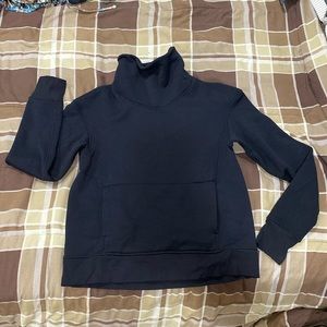 Lululemon Cowl Neck Sweatshirt Size 6 Kangaroo Pocket Thumbholes Sporty Black